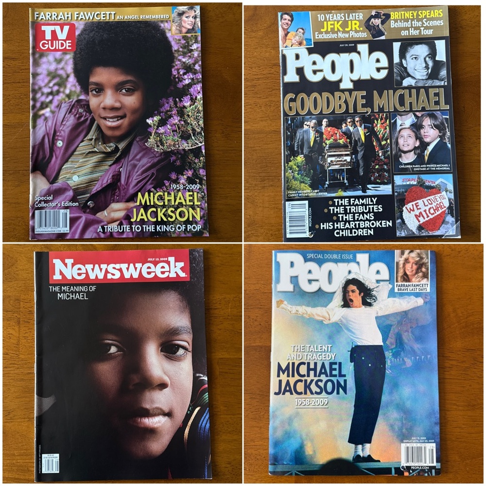 Michael Jackson Tribute Magazines Lot of 4 - TV Guide People Newsweek Collectors
